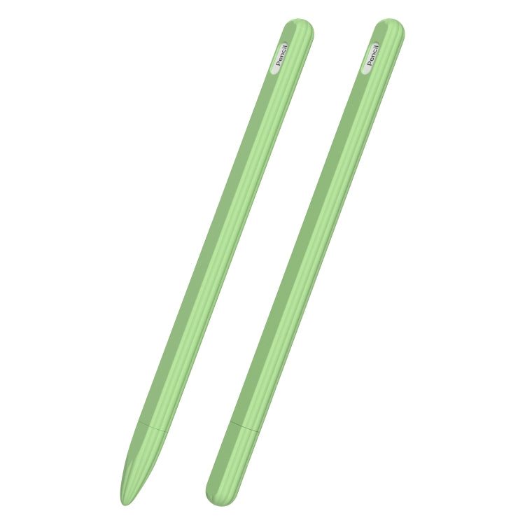 3 合 1 條紋液態矽膠觸控筆保護套，附兩個筆尖蓋，適用於 Apple Pencil 1，適用於 Apple Pencil 2