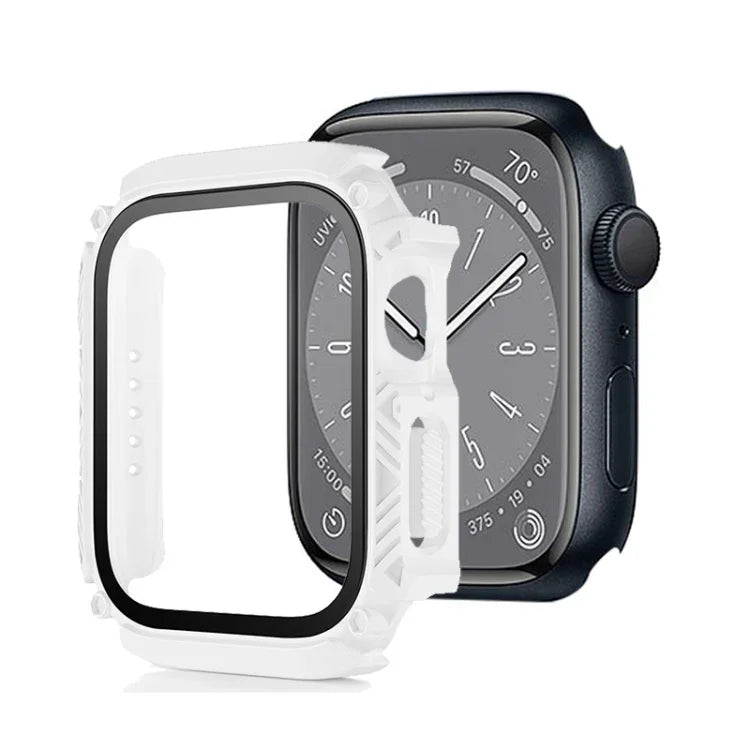 螢幕鋼化玻璃防護裝甲防水手錶保護殼，適用於 Apple Watch Series 9 / 8 / 7 45mm，適用於 Apple Watch Series 9 / 8 / 7 41mm