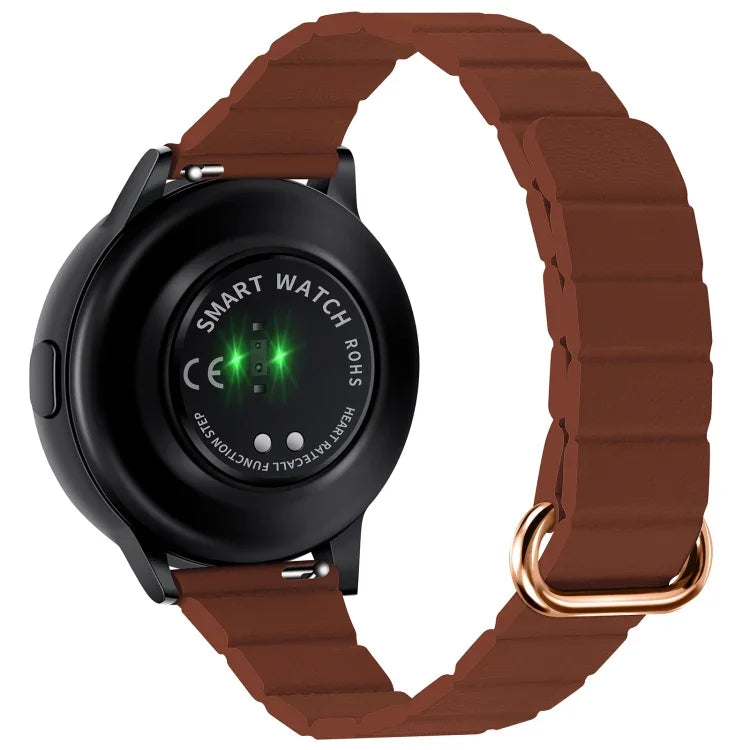 22mm 磁吸扣皮革錶帶，適用於 Samsung Galaxy Watch3 45mm