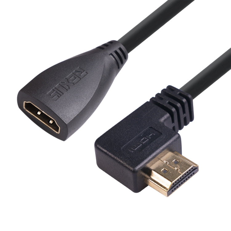 HDL-03 30cm HDMI 公彎頭對母轉接線，左角，90 度，270 度