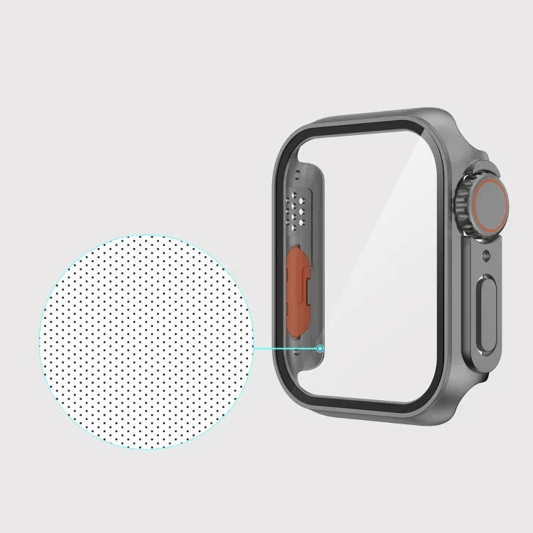 適用於 Apple Watch Series 9 / 8 / 7 45mm 的 PC 膜錶殼，帶可拆卸按鈕，適用於 Apple Watch Series 9 / 8 / 7 45mm