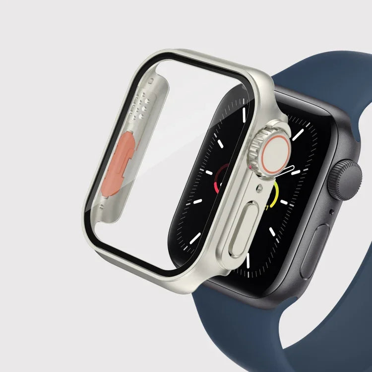 適用於 Apple Watch Series 9 / 8 / 7 45mm 的 PC 膜錶殼，帶可拆卸按鈕，適用於 Apple Watch Series 9 / 8 / 7 45mm