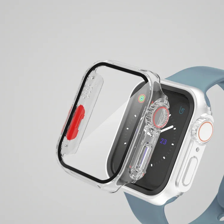 適用於 Apple Watch Series 9 / 8 / 7 45mm 的 PC 膜錶殼，帶可拆卸按鈕，適用於 Apple Watch Series 9 / 8 / 7 45mm
