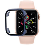 鋼化玻璃膜PC錶殼，適用於Apple Watch系列SE 3&SE 2&6&SE&5&4 44毫米，適用於Apple Watch系列SE 3&SE 2&6&SE&5&4 40毫米