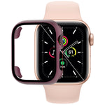 鋼化玻璃膜PC錶殼，適用於Apple Watch系列SE 3&SE 2&6&SE&5&4 44毫米，適用於Apple Watch系列SE 3&SE 2&6&SE&5&4 40毫米