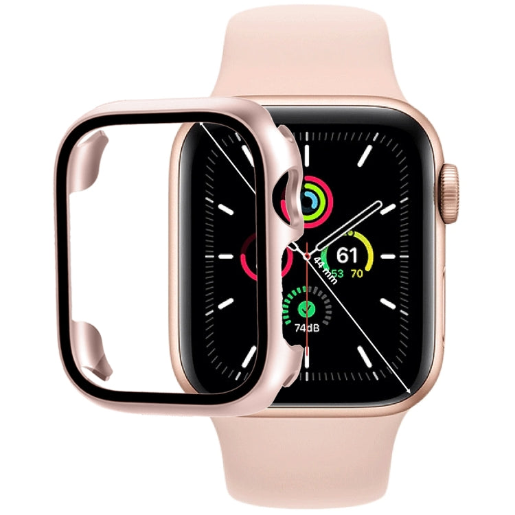 鋼化玻璃膜PC錶殼，適用於Apple Watch系列SE 3&SE 2&6&SE&5&4 44毫米，適用於Apple Watch系列SE 3&SE 2&6&SE&5&4 40毫米