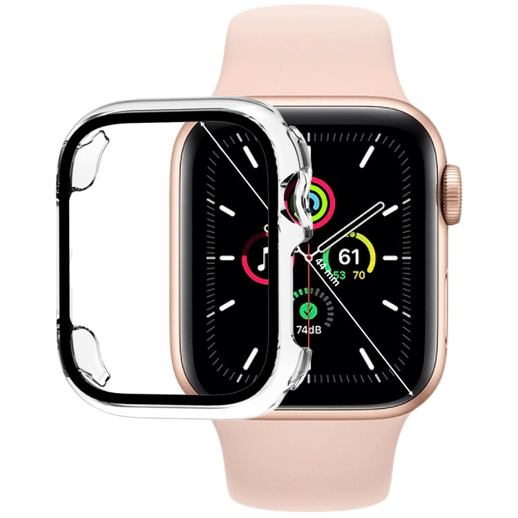 鋼化玻璃膜PC錶殼，適用於Apple Watch系列SE 3&SE 2&6&SE&5&4 44毫米，適用於Apple Watch系列SE 3&SE 2&6&SE&5&4 40毫米