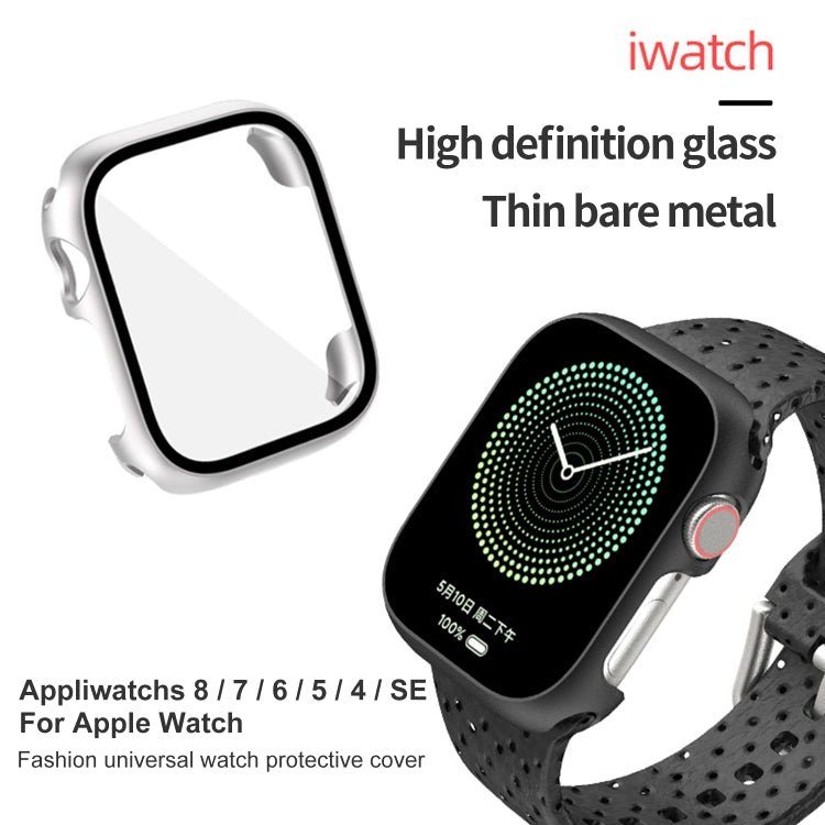 鋼化玻璃膜PC錶殼，適用於Apple Watch系列SE 3&SE 2&6&SE&5&4 44毫米，適用於Apple Watch系列SE 3&SE 2&6&SE&5&4 40毫米