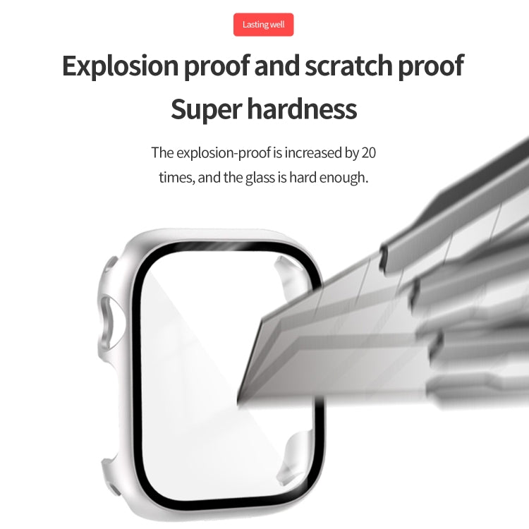 鋼化玻璃膜PC錶殼，適用於Apple Watch系列SE 3&SE 2&6&SE&5&4 44毫米，適用於Apple Watch系列SE 3&SE 2&6&SE&5&4 40毫米