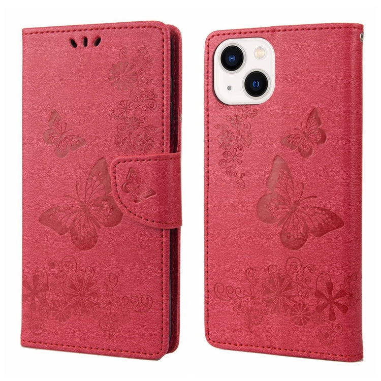 Butterfly Embossed Horizontal Flip Leather Phone Case, For iPhone 14, For iPhone 14 Plus, For iPhone 14 Pro, For iPhone 14 Pro Max