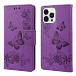 Butterfly Embossed Horizontal Flip Leather Phone Case, For iPhone 14, For iPhone 14 Plus, For iPhone 14 Pro, For iPhone 14 Pro Max