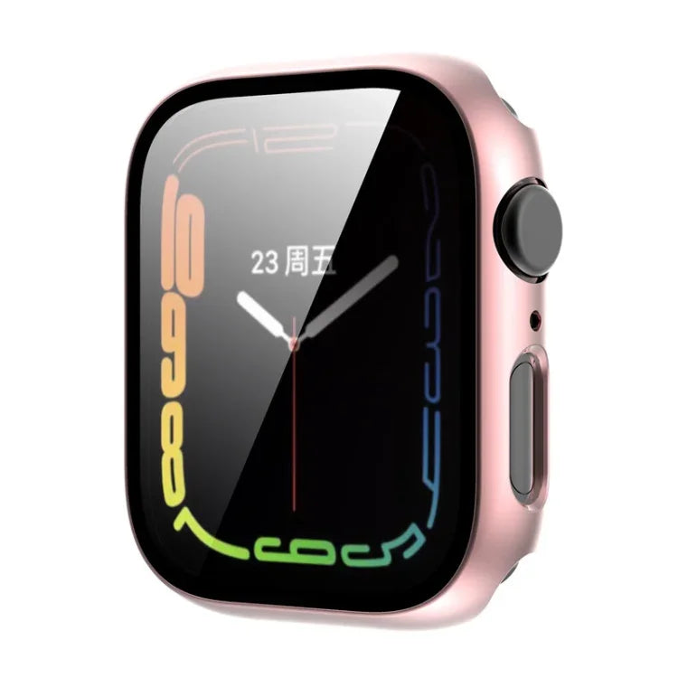 鋼化玻璃膜鍍膜 PC 錶殼，適用 Apple Watch Series 9 / 8 & 7 45mm，適用 Apple Watch Series 9 / 8 & 7 41mm