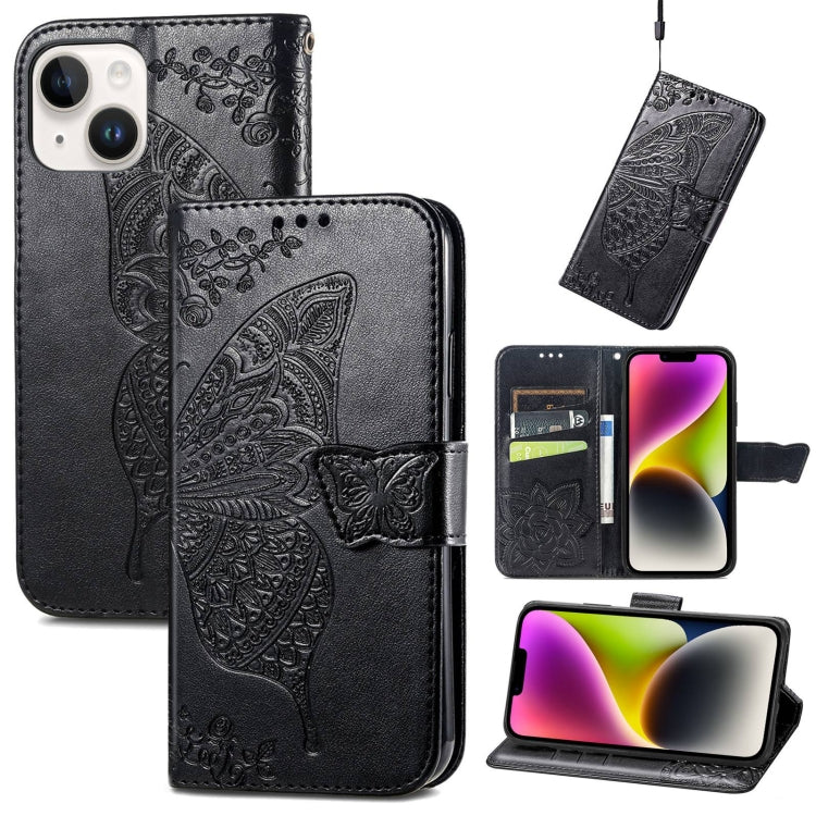 Butterfly Embossing Leather Case, For iPhone 14 Pro Max, For iPhone 14 Pro, For iPhone 14, For iPhone 14 Plus