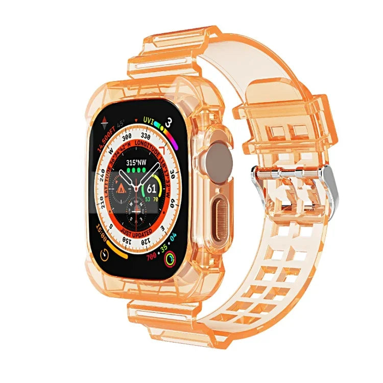 冰川透明 TPU 一體成型錶帶，適用 Apple Watch Ultra 49mm