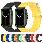 海洋矽膠錶帶，適用 Apple Watch Series 8&7 41mm，適用 Apple Watch Series 8&7 41mm / SE 2&6&SE&5&4 40mm