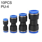 LAIZE 10個PU塑料直通氣動快速接頭，PU-4，PU-6，PU-8，PU-10，PU-12，PU-14，PU-16