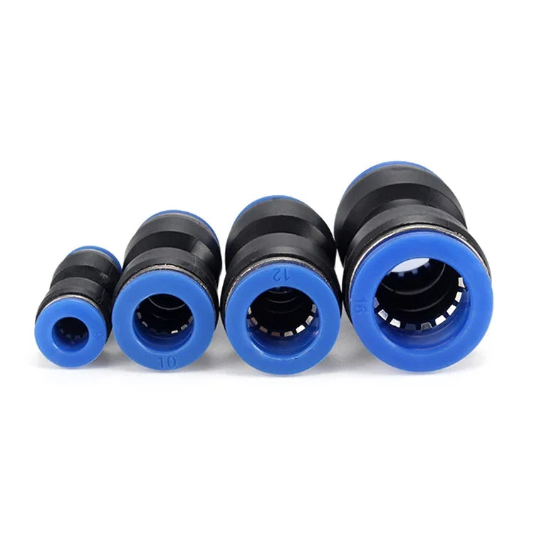 LAIZE 10個PU塑料直通氣動快速接頭，PU-4，PU-6，PU-8，PU-10，PU-12，PU-14，PU-16