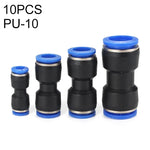 LAIZE 10個PU塑料直通氣動快速接頭，PU-4，PU-6，PU-8，PU-10，PU-12，PU-14，PU-16