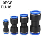 LAIZE 10個PU塑料直通氣動快速接頭，PU-4，PU-6，PU-8，PU-10，PU-12，PU-14，PU-16