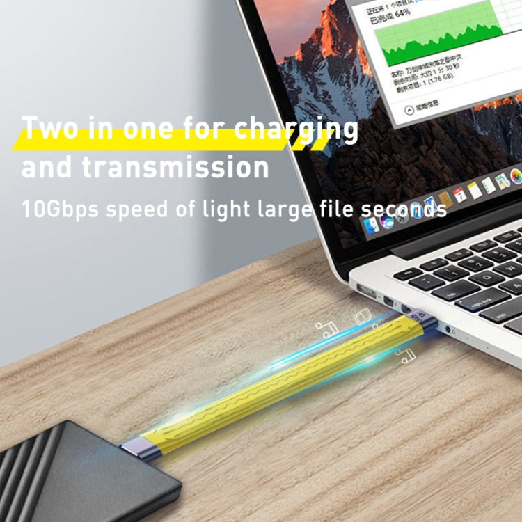 100W 10Gbps USB-C/Type-C 對 USB-C/Type-C FPC 柔性數據線，長度：13.8cm，10Gbps USB-C/Type-C 對 USB-C/Type-C