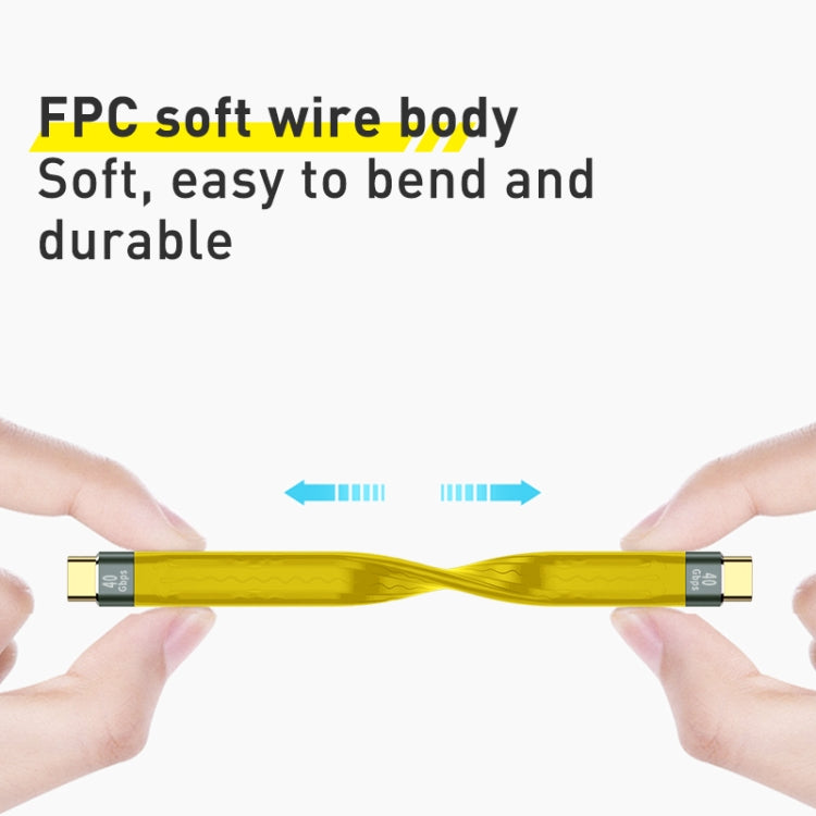100W 10Gbps USB-C/Type-C 對 USB-C/Type-C FPC 柔性數據線，長度：13.8cm，10Gbps USB-C/Type-C 對 USB-C/Type-C