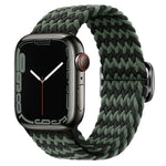 扣環尼龍編織錶帶，適用於 Apple Watch Ultra 49mm / Series 8&7 45mm / SE 2&6&SE&5&4 44mm / 3&2&1 42mm