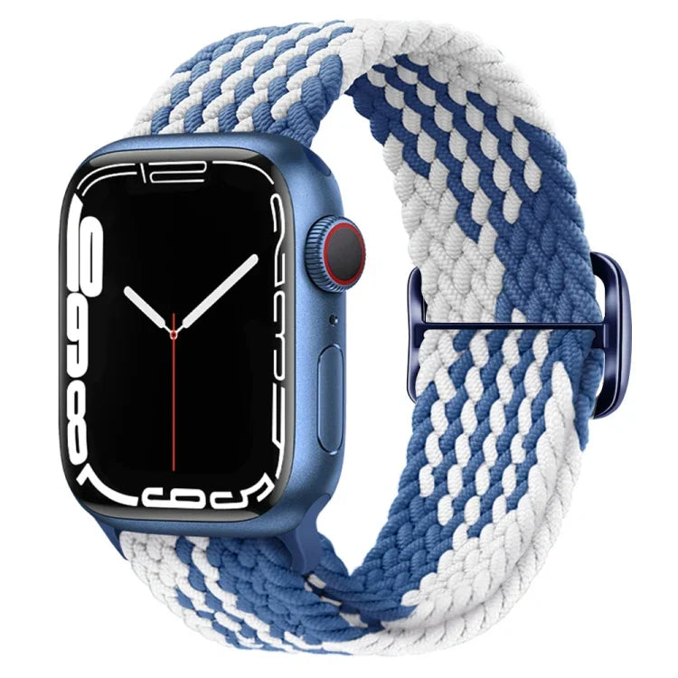 扣環尼龍編織錶帶，適用於 Apple Watch Ultra 49mm / Series 8&7 45mm / SE 2&6&SE&5&4 44mm / 3&2&1 42mm
