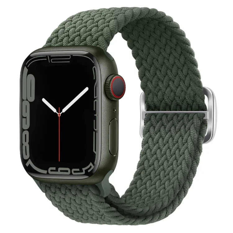 扣環尼龍編織錶帶，適用於 Apple Watch Ultra 49mm / Series 8&7 45mm / SE 2&6&SE&5&4 44mm / 3&2&1 42mm