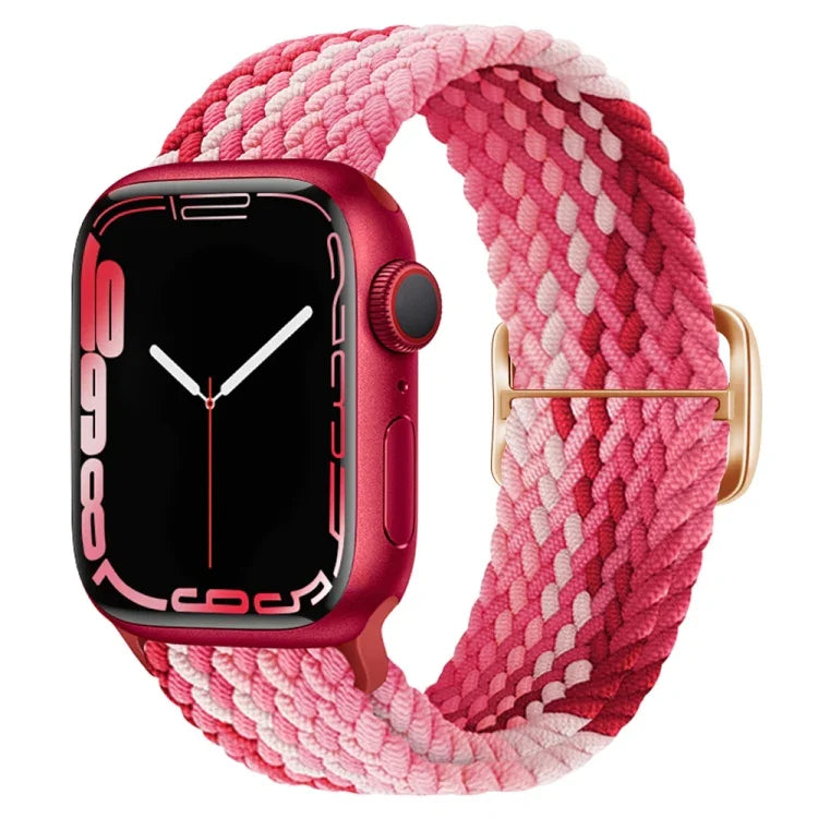 扣環尼龍編織錶帶，適用於 Apple Watch Ultra 49mm / Series 8&7 45mm / SE 2&6&SE&5&4 44mm / 3&2&1 42mm
