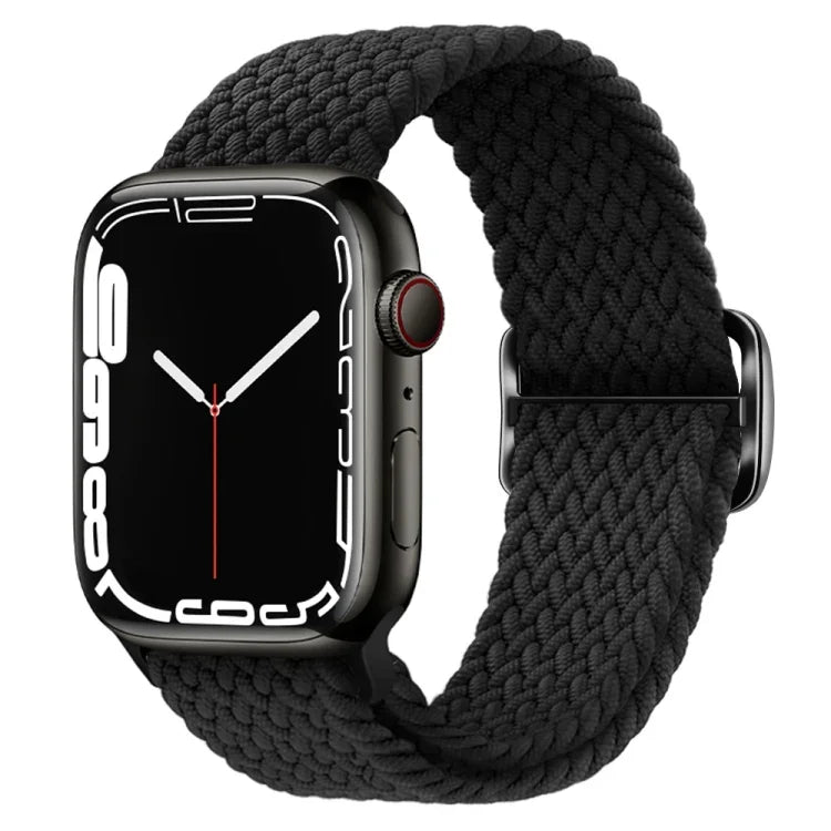 扣環尼龍編織錶帶，適用於 Apple Watch Ultra 49mm / Series 8&7 45mm / SE 2&6&SE&5&4 44mm / 3&2&1 42mm