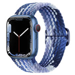扣環尼龍編織錶帶，適用於 Apple Watch Ultra 49mm / Series 8&7 45mm / SE 2&6&SE&5&4 44mm / 3&2&1 42mm