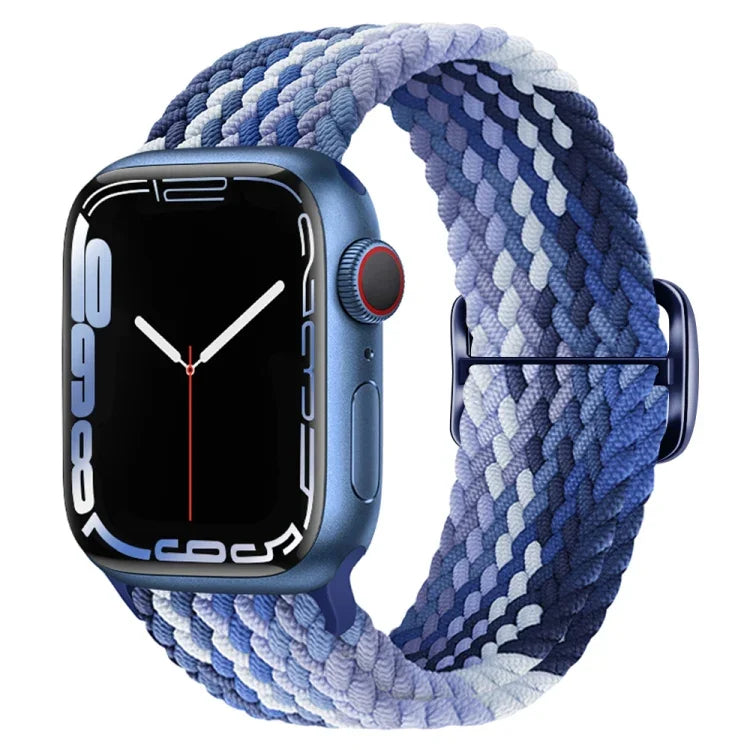 扣環尼龍編織錶帶，適用於 Apple Watch Ultra 49mm / Series 8&7 45mm / SE 2&6&SE&5&4 44mm / 3&2&1 42mm