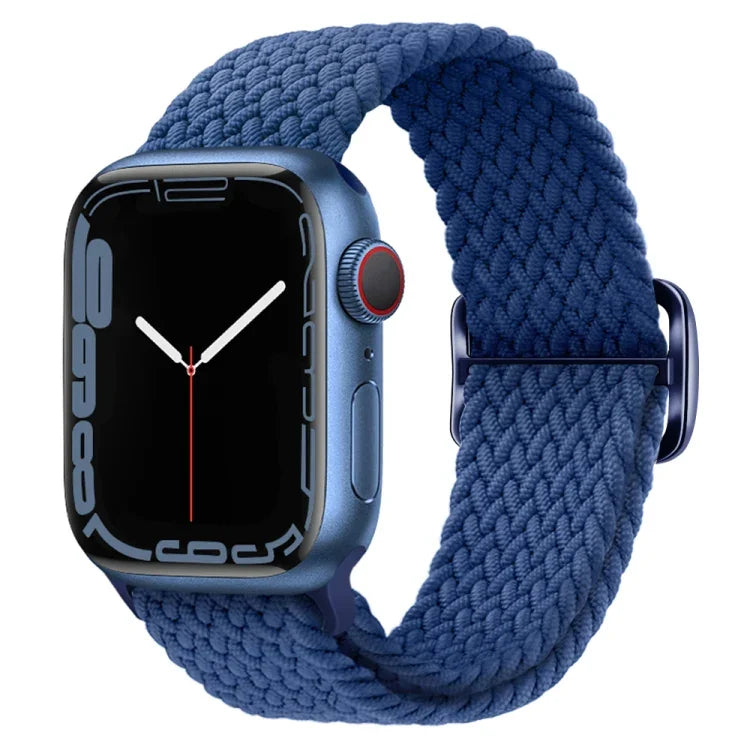扣環尼龍編織錶帶，適用於 Apple Watch Ultra 49mm / Series 8&7 45mm / SE 2&6&SE&5&4 44mm / 3&2&1 42mm