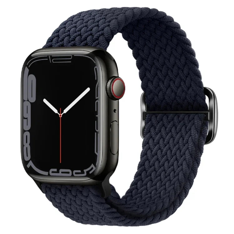 扣環尼龍編織錶帶，適用於 Apple Watch Ultra 49mm / Series 8&7 45mm / SE 2&6&SE&5&4 44mm / 3&2&1 42mm