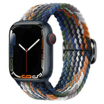 扣環尼龍編織錶帶，適用於 Apple Watch Ultra 49mm / Series 8&7 45mm / SE 2&6&SE&5&4 44mm / 3&2&1 42mm