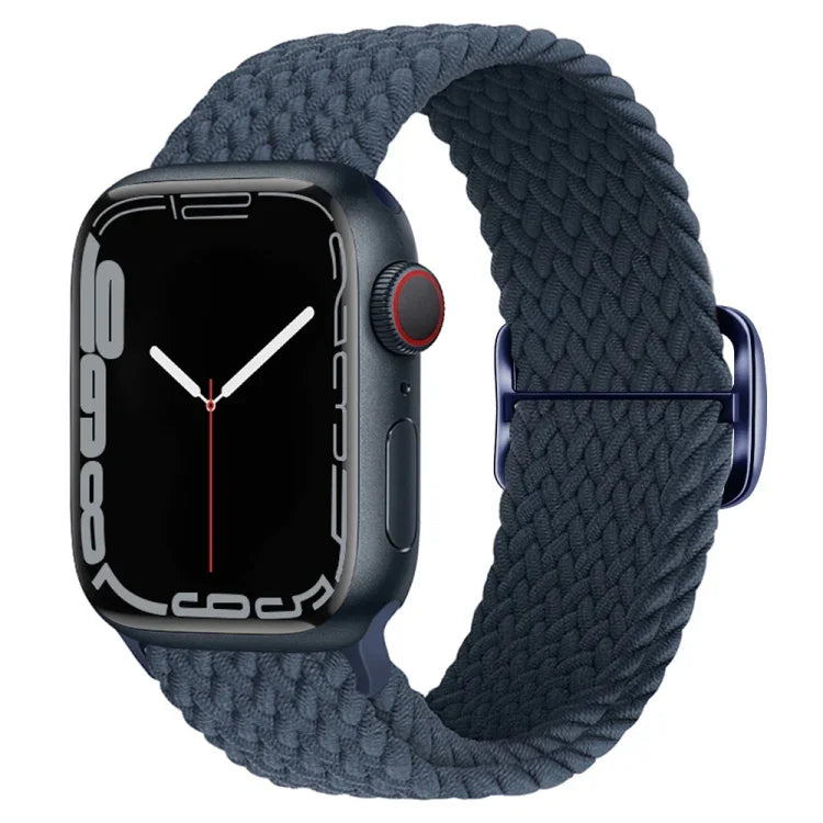 扣環尼龍編織錶帶，適用於 Apple Watch Ultra 49mm / Series 8&7 45mm / SE 2&6&SE&5&4 44mm / 3&2&1 42mm