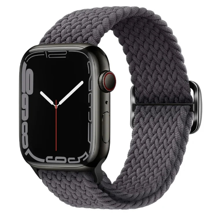 扣環尼龍編織錶帶，適用於 Apple Watch Ultra 49mm / Series 8&7 45mm / SE 2&6&SE&5&4 44mm / 3&2&1 42mm