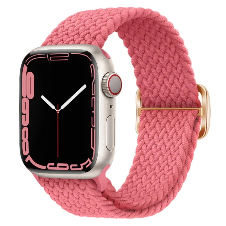 扣環尼龍編織錶帶，適用於 Apple Watch Ultra 49mm / Series 8&7 45mm / SE 2&6&SE&5&4 44mm / 3&2&1 42mm