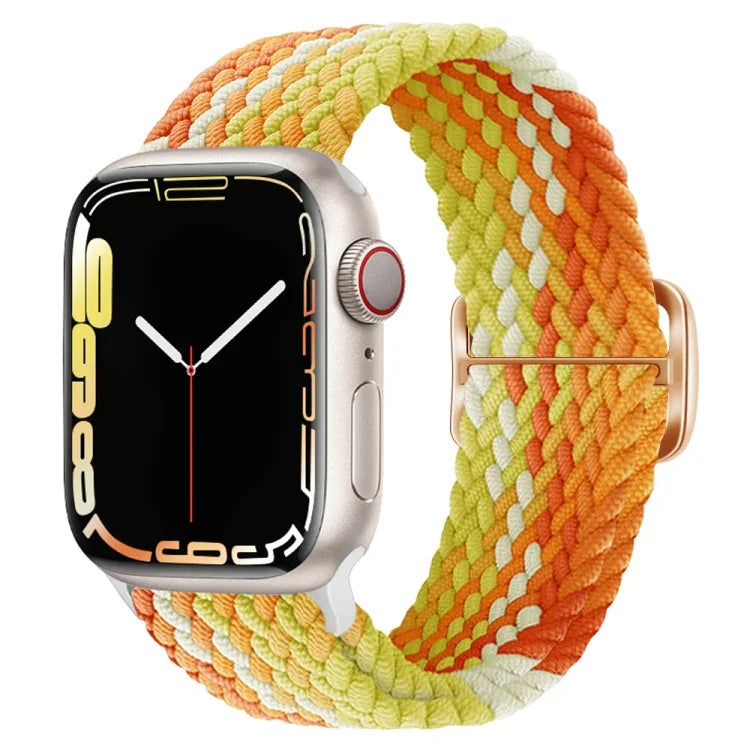 扣環尼龍編織錶帶，適用於 Apple Watch Ultra 49mm / Series 8&7 45mm / SE 2&6&SE&5&4 44mm / 3&2&1 42mm