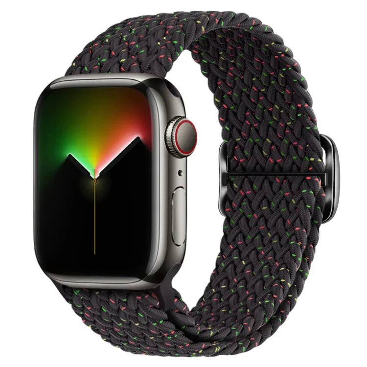 扣環尼龍編織錶帶，適用於 Apple Watch Ultra 49mm / Series 8&7 45mm / SE 2&6&SE&5&4 44mm / 3&2&1 42mm