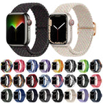 扣環尼龍編織錶帶，適用於 Apple Watch Ultra 49mm / Series 8&7 45mm / SE 2&6&SE&5&4 44mm / 3&2&1 42mm