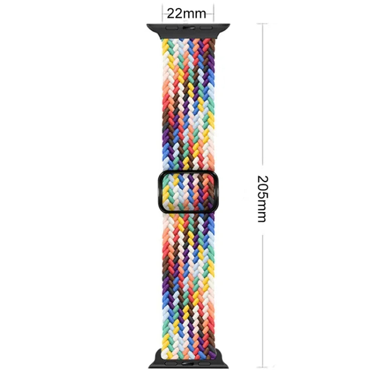 扣環尼龍編織錶帶，適用於 Apple Watch Ultra 49mm / Series 8&7 45mm / SE 2&6&SE&5&4 44mm / 3&2&1 42mm