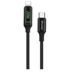 awei CL-123L 1m USB-C / Type-C 轉 8Pin 數位顯示數據快充線，CL-123L