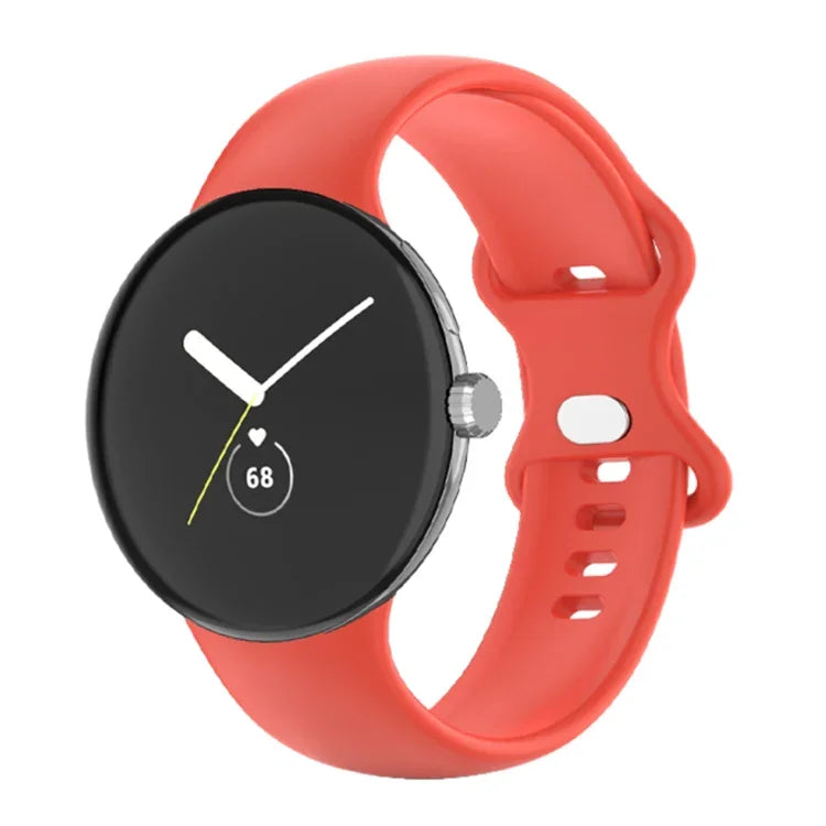 適用於 Google Pixel Watch 4 / 3 / 2 / 1 41毫米 單色矽膠錶帶，男士女士皆適用