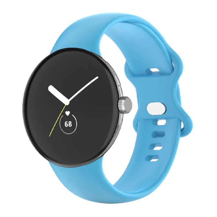 適用於 Google Pixel Watch 4 / 3 / 2 / 1 41毫米 單色矽膠錶帶，男士女士皆適用