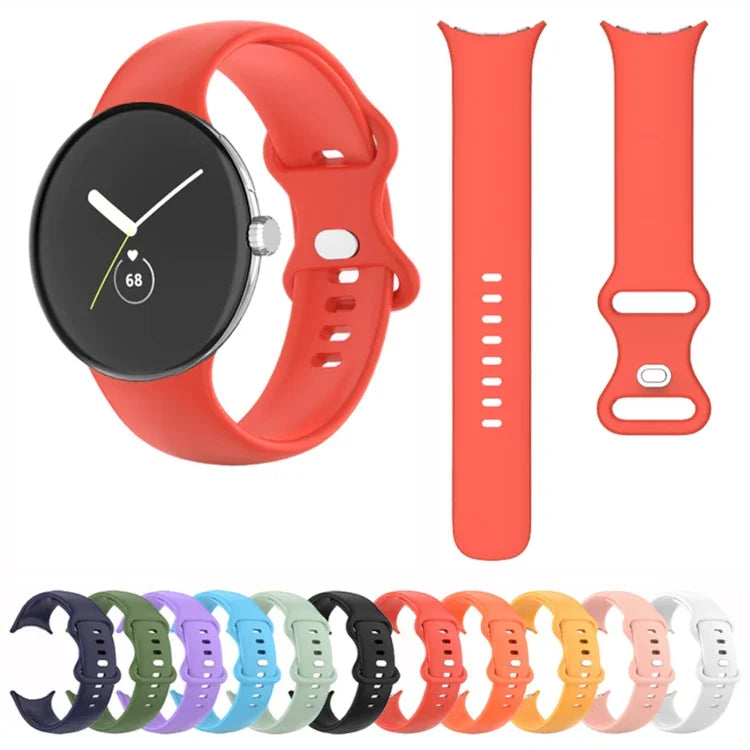 適用於 Google Pixel Watch 4 / 3 / 2 / 1 41毫米 單色矽膠錶帶，男士女士皆適用