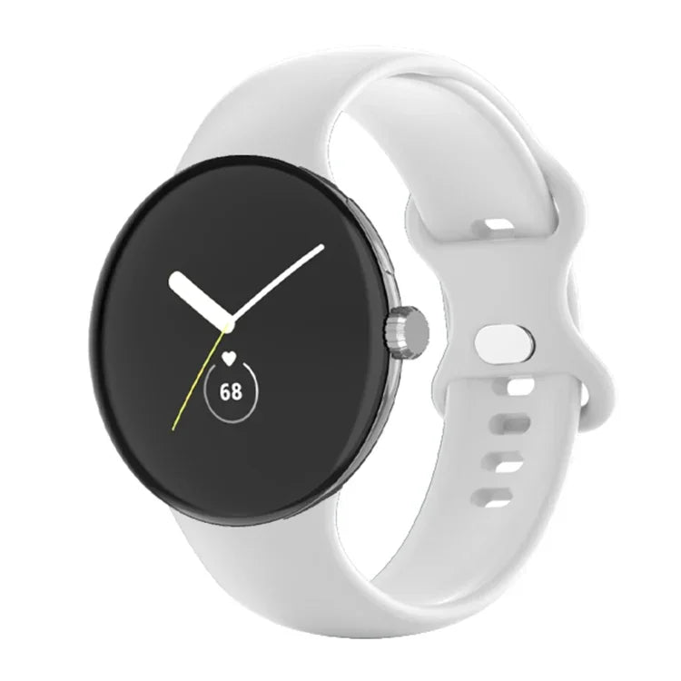 適用於 Google Pixel Watch 4 / 3 / 2 / 1 41毫米 單色矽膠錶帶，男士女士皆適用