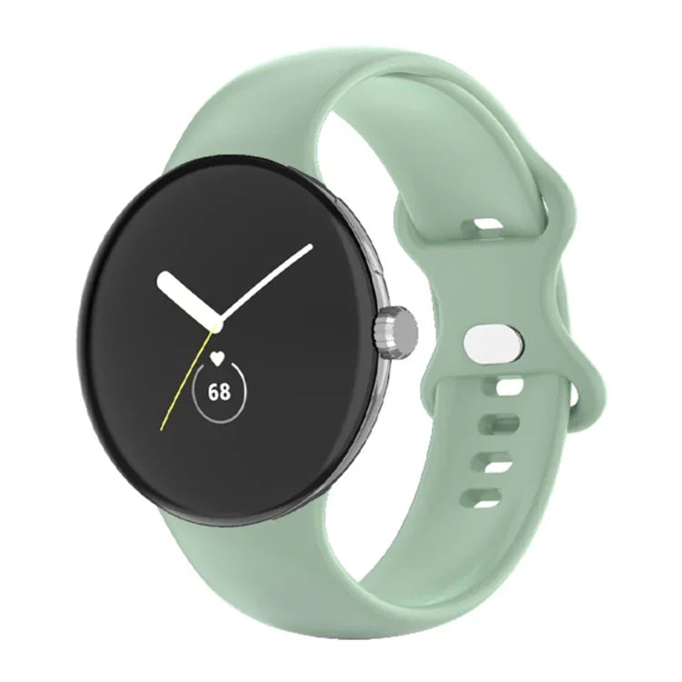 適用於 Google Pixel Watch 4 / 3 / 2 / 1 41毫米 單色矽膠錶帶，男士女士皆適用