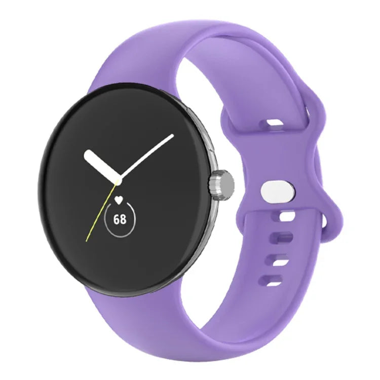 適用於 Google Pixel Watch 4 / 3 / 2 / 1 41毫米 單色矽膠錶帶，男士女士皆適用