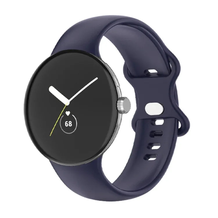 適用於 Google Pixel Watch 4 / 3 / 2 / 1 41毫米 單色矽膠錶帶，男士女士皆適用